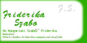 friderika szabo business card